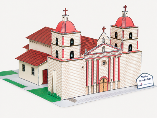 California Mission Santa Barbara - Paper Model Project Kit