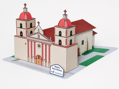 California Mission Santa Barbara - Paper Model Project Kit