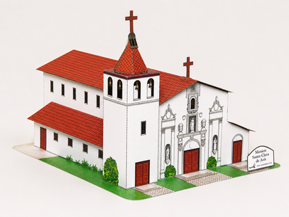 California Mission Santa Clara de Asis - Paper Model Project Kit