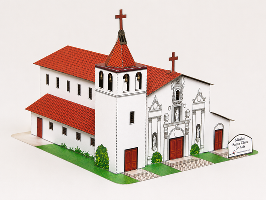 California Mission Santa Clara de Asis - Paper Model Project Kit