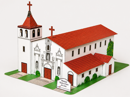 California Mission Santa Clara de Asis - Paper Model Project Kit