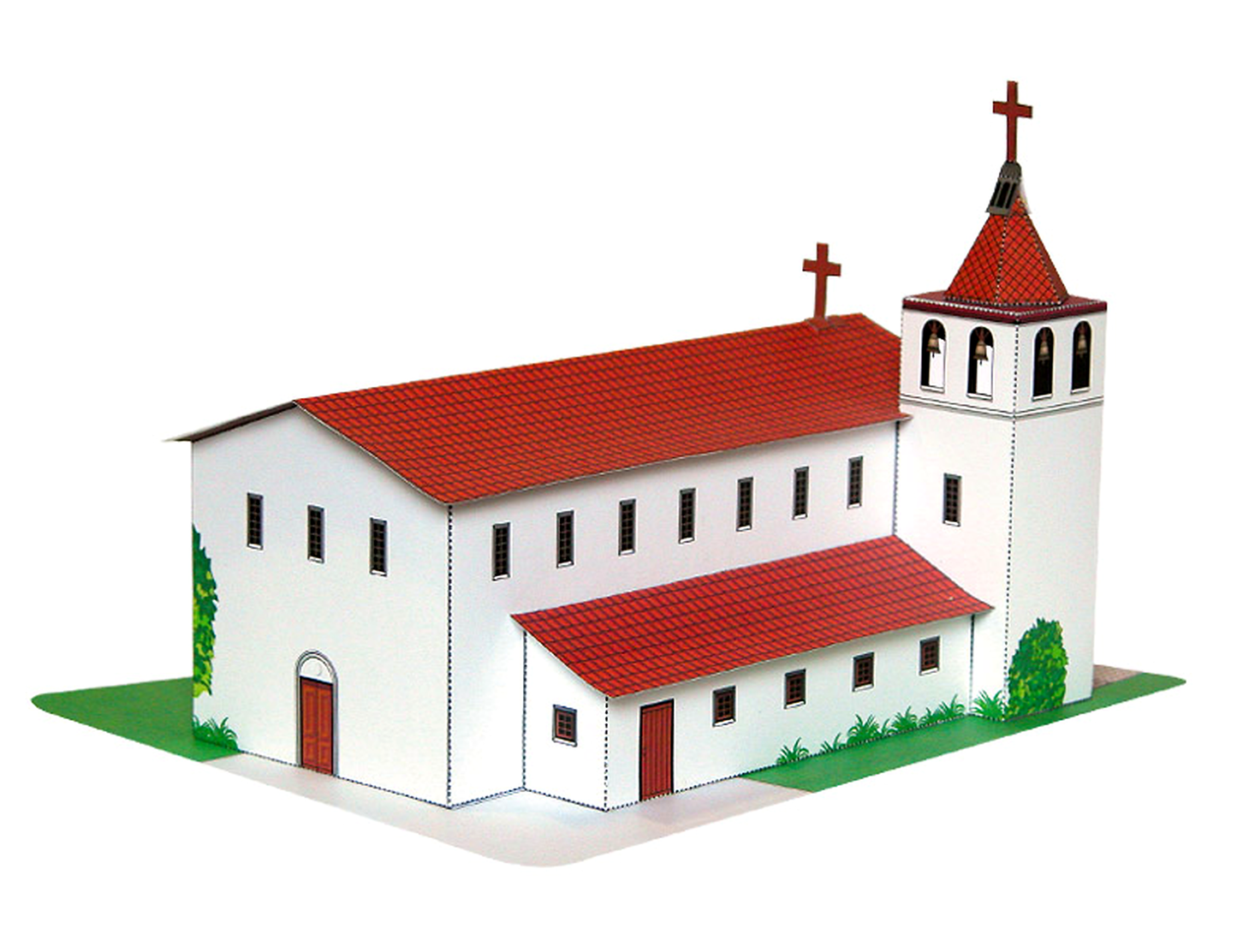 California Mission Santa Clara de Asis - Paper Model Project Kit