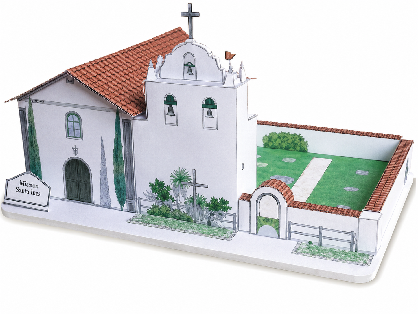 California Mission Santa Ines - Paper Model Project Kit