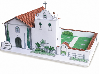 California Mission Santa Ines - Paper Model Project Kit
