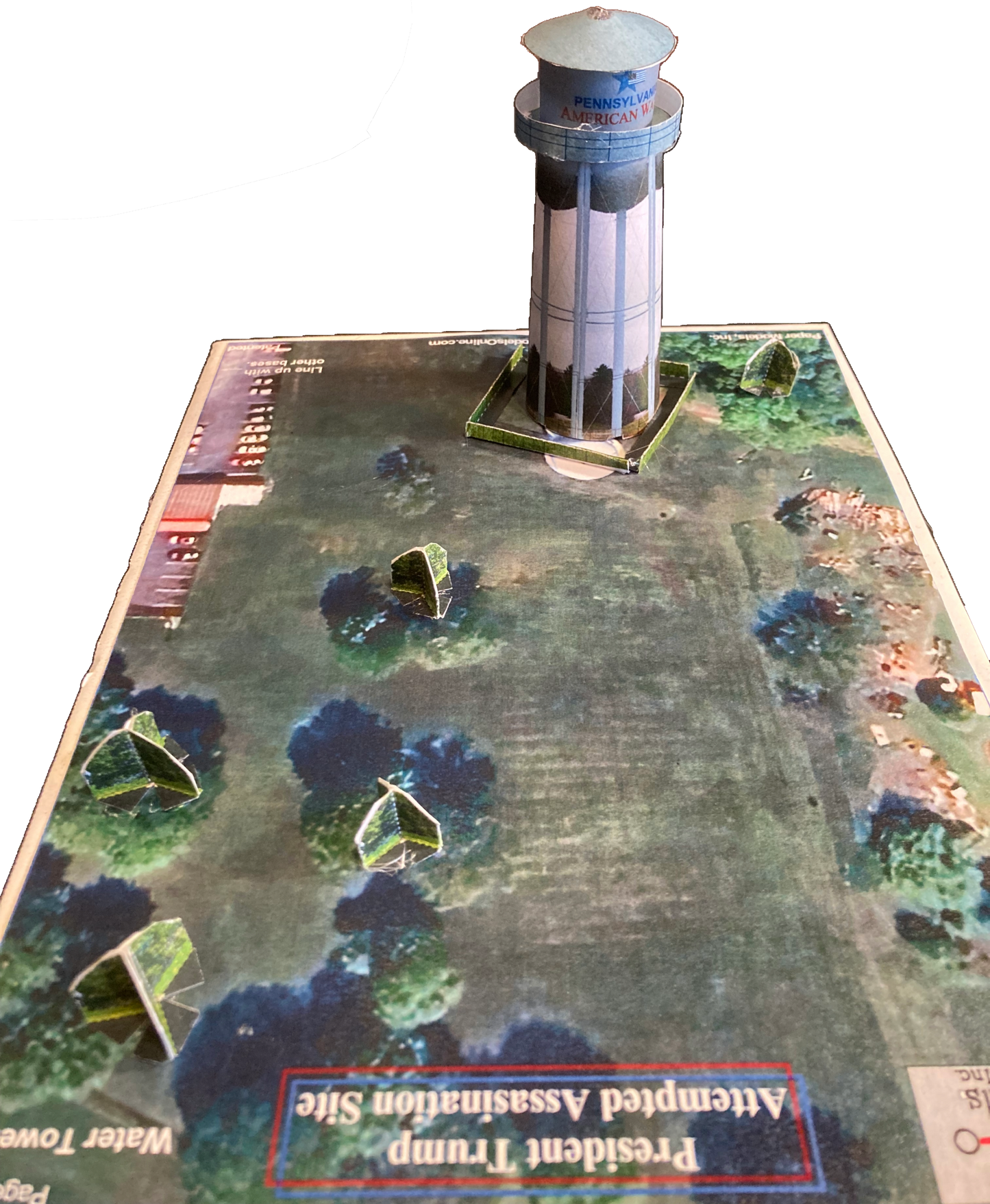 President Donald Trump Attempted Assassination With Water Tower - Paper Model