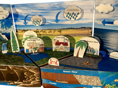 Water Cycle - Evaporation, Precipitation, Rain, & Snow - Paper Model Project Kit