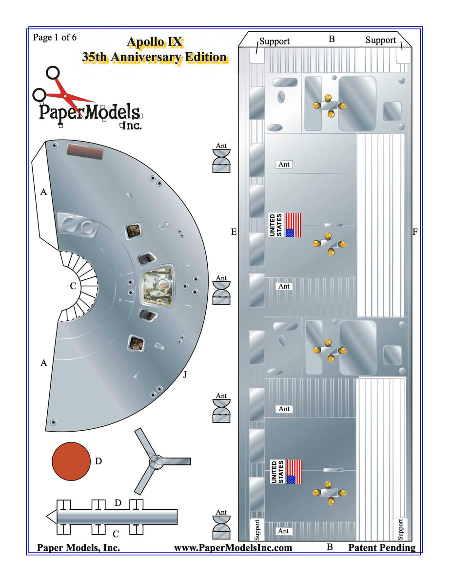 Apollo IX NASA Spacecraft - Paper Model Kit – Paper Models, Inc.