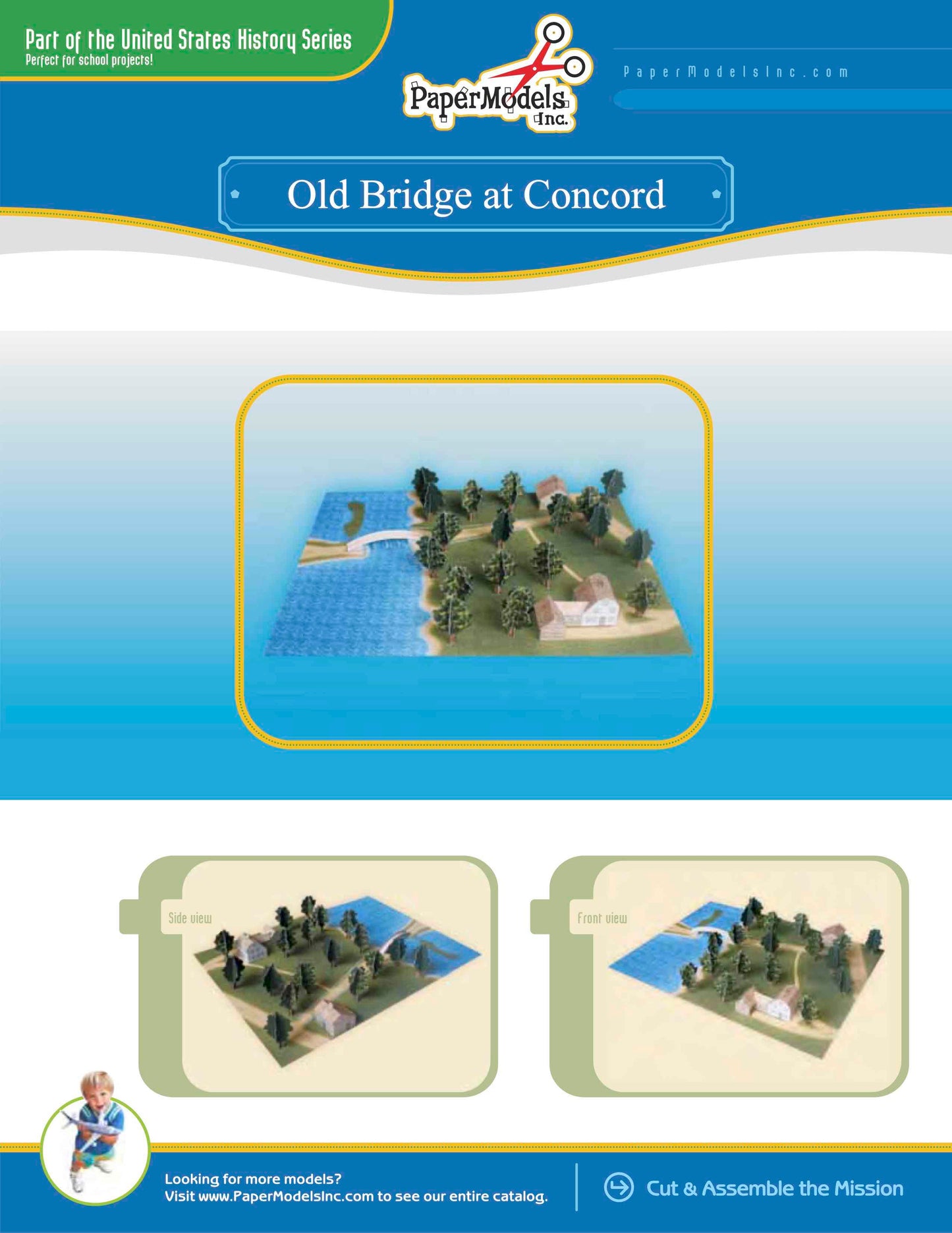 Bridge At Concord - Revolutionary War - Paper Model Kit
