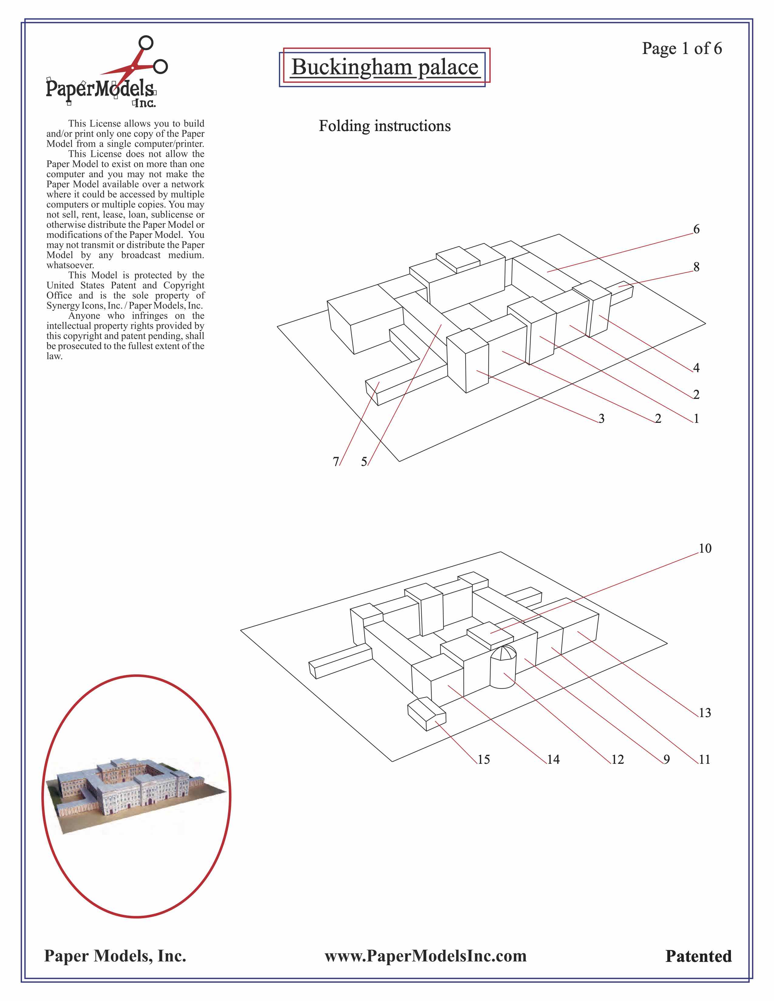 Buckingham Palace - London - Paper Model Kit – Paper Models, Inc.
