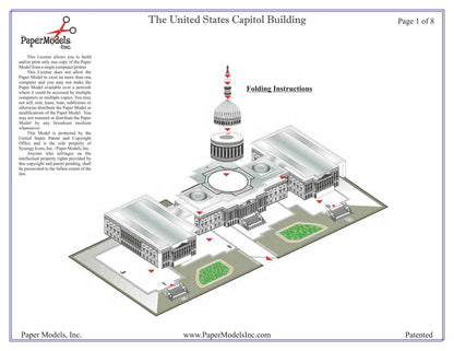 Capitol Building - Washington, D.C. - Paper Model Project Kit