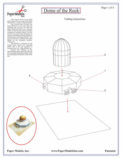 Dome Of The Rock - Temple Mount, Jerusalem - Paper Model Project Kit