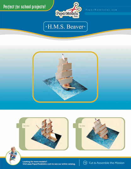 HMS Beaver - Boston Tea Party - Paper Model Project Kit