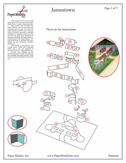 Jamestown Settlement - Paper Model Project Kit