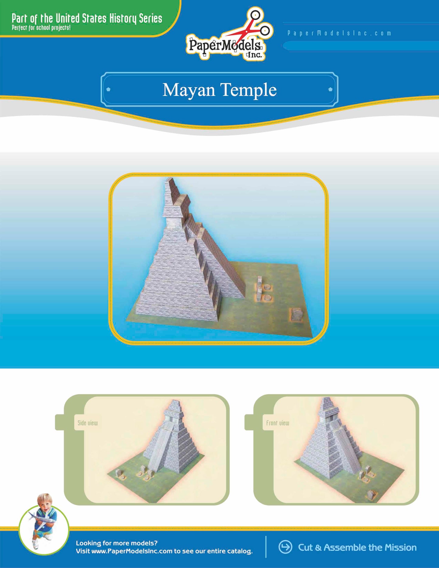 Mayan Temple - Paper Model Project Kit