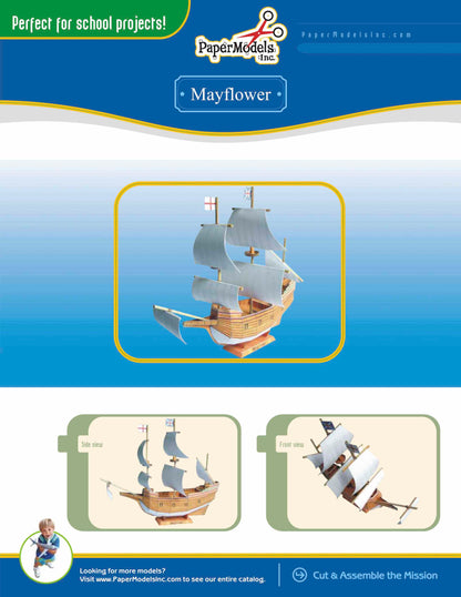 Mayflower - Plymouth Rock - Pilgrims - Paper Model Project Kit