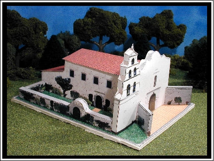 California Mission San Diego de Alcala - Photorealistic - Paper Model Project Kit