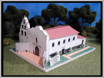 California Mission San Diego de Alcala - Photorealistic - Paper Model Project Kit