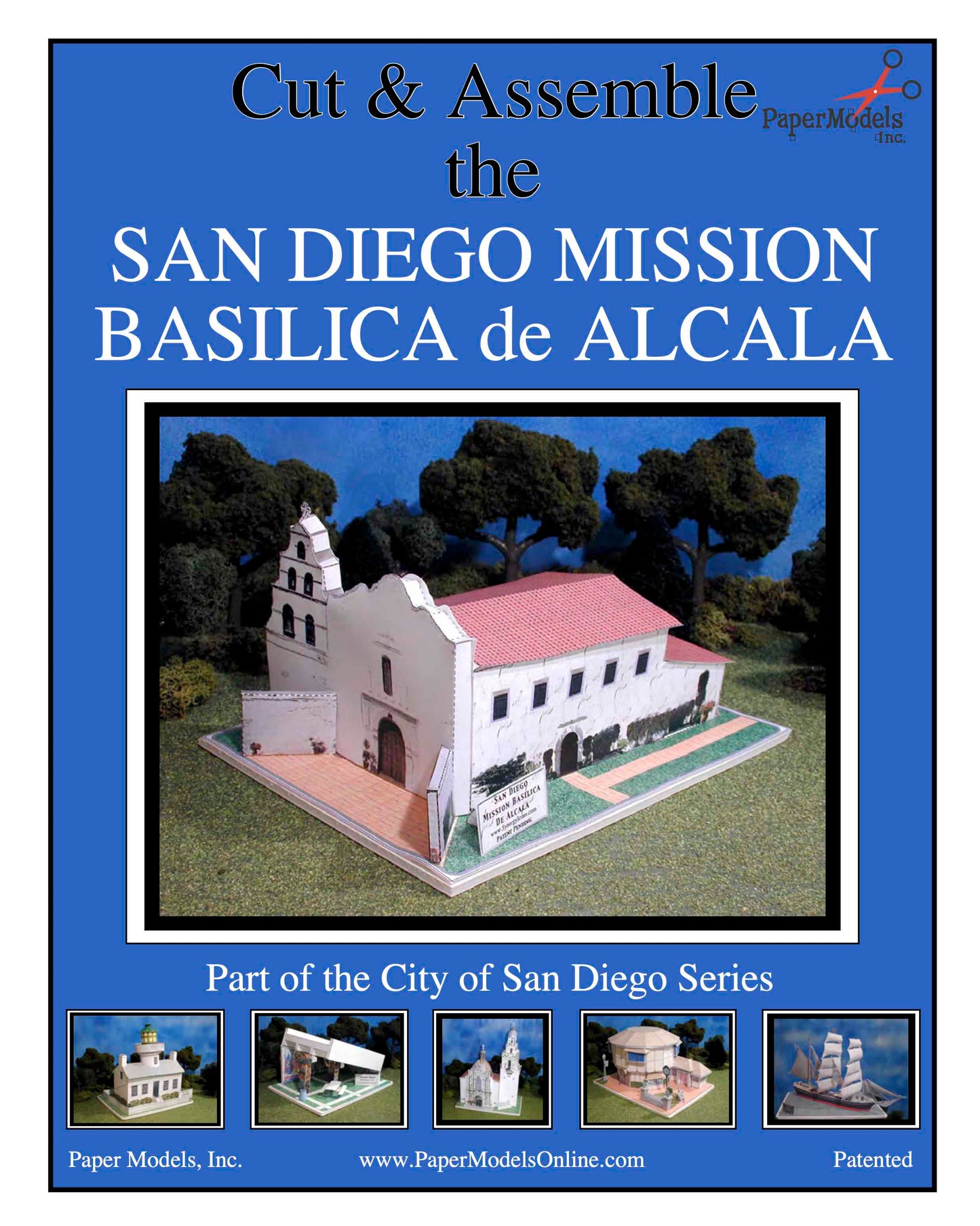 California Mission San Diego de Alcala - Photorealistic - Paper Model Project Kit