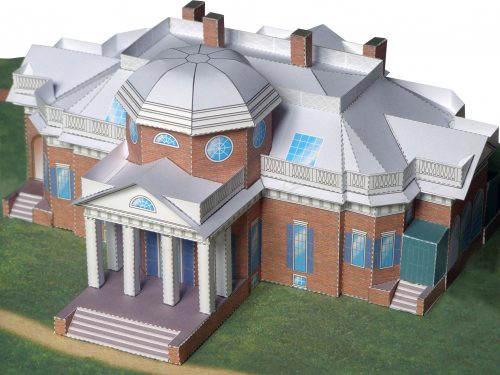 Monticello - Thomas Jefferson's Home - Paper Model Project Kit