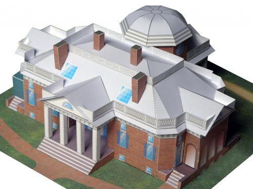 Monticello - Thomas Jefferson's Home - Paper Model Project Kit