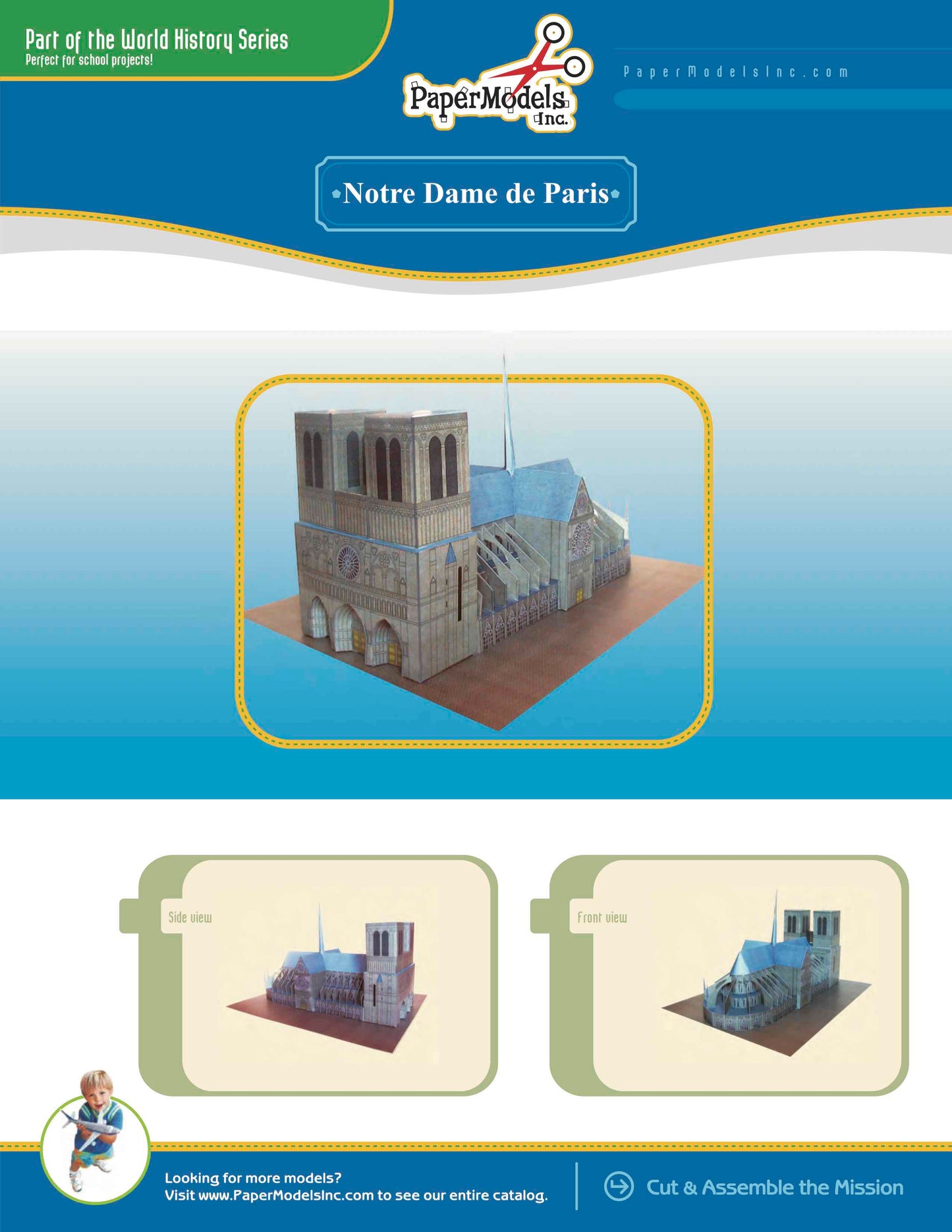 Notre Dame Cathedral - Paris - Paper Model Project Kit