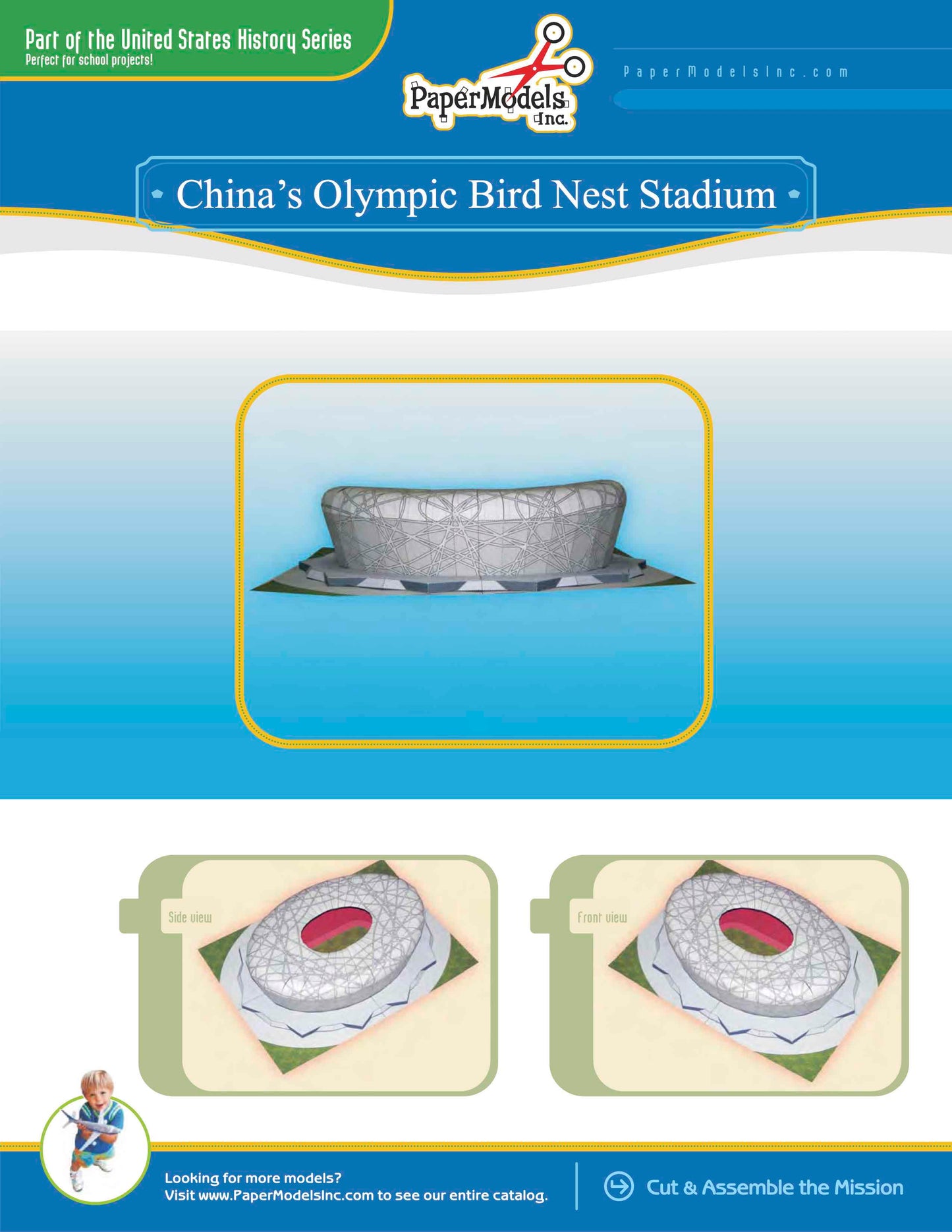 Olympic Stadium - Beijing, China (Bird Nest) Professional - Paper Model Project Kit