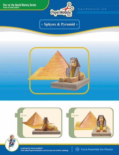 Pyramid and Sphinx - Egypt - Paper Model Project Kit