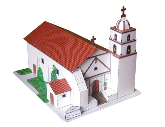 California Mission San Buenaventura - Paper Model Project Kit