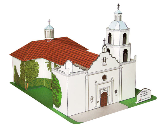 California Mission San Luis Rey - Paper Model Project Kit