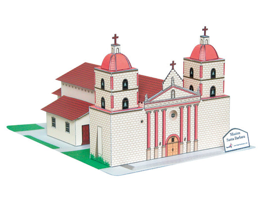 California Mission Santa Barbara - Paper Model Project Kit