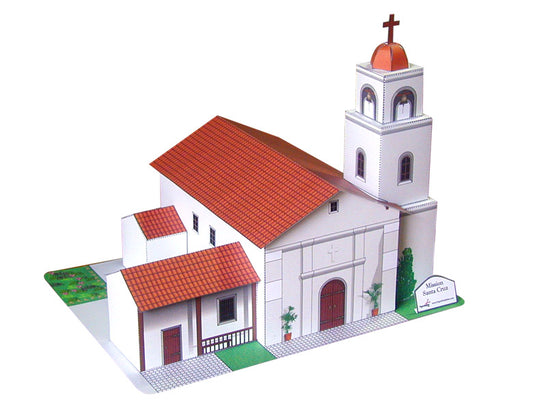 California Mission Santa Cruz - Paper Model Project Kit