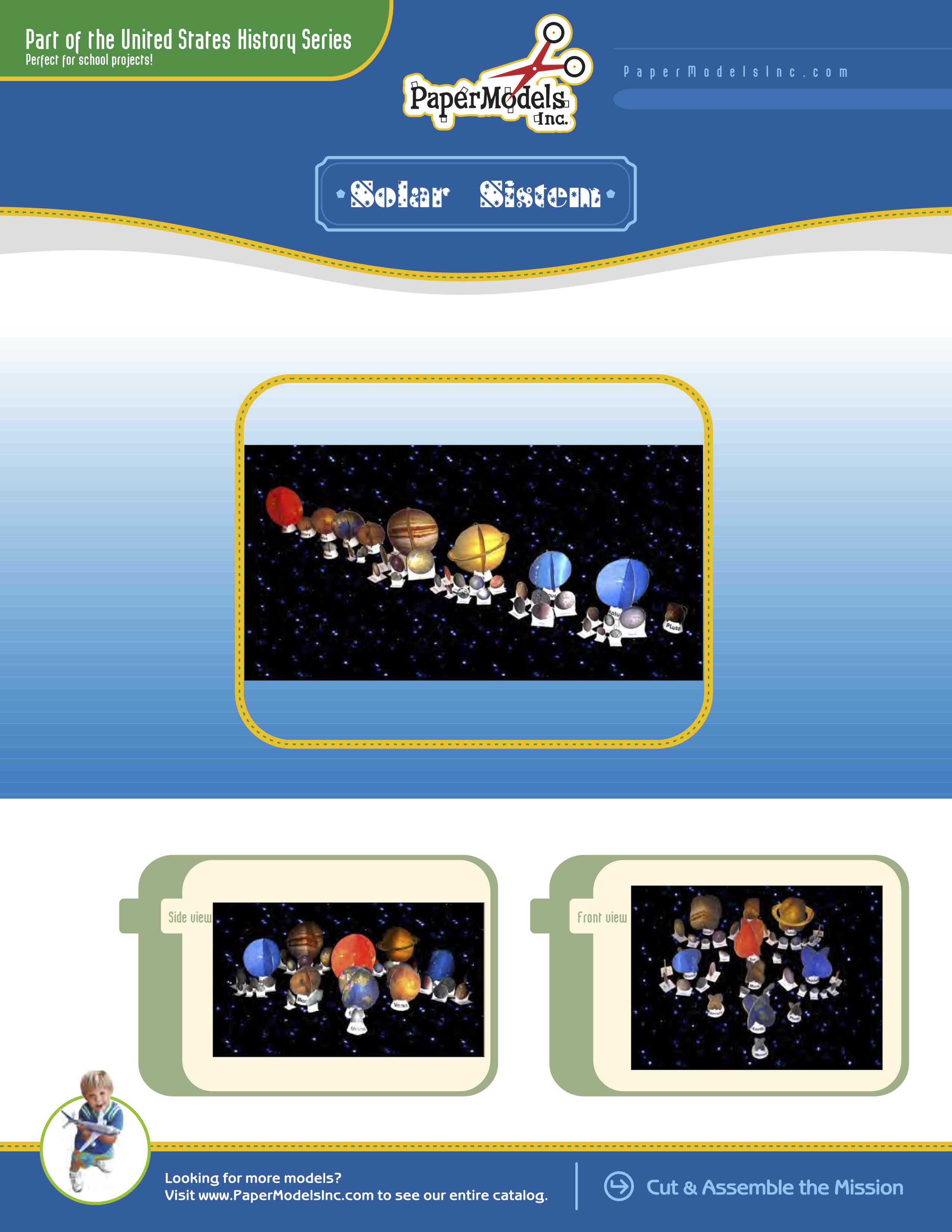 Science Paper Models Solar System (Including Pluto) - Paper Model Project kit – Paper Models ...