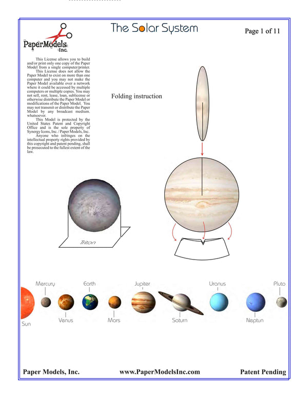 Solar System (Including Pluto) - Paper Model Project kit – Paper Models ...