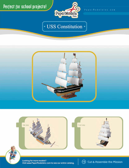 USS Constitution (Old Ironside) - Boston - Paper Model Project Kit