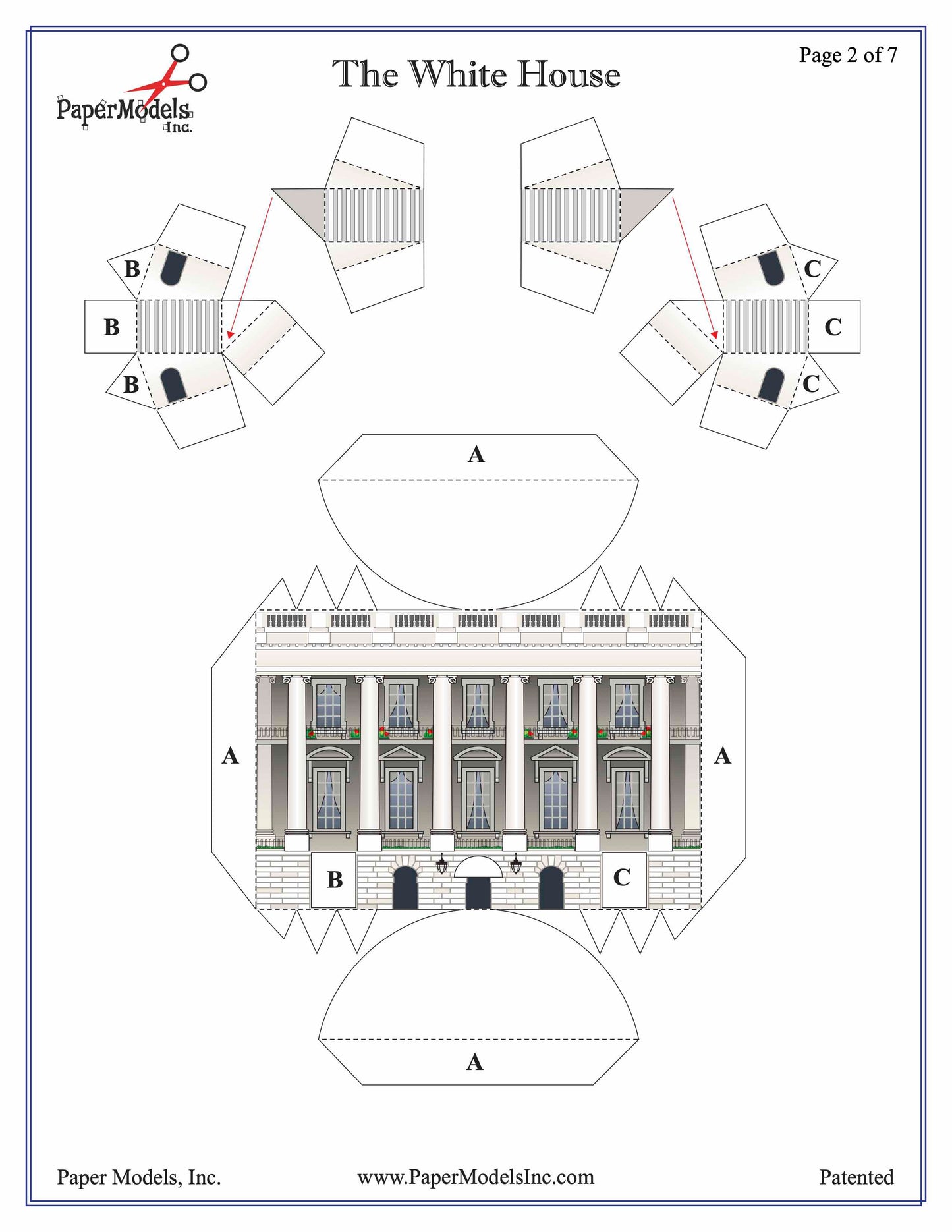 White House, Washington - Paper Model Project Kit