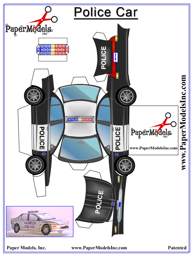 Police Car - Free – Paper Models, Inc.