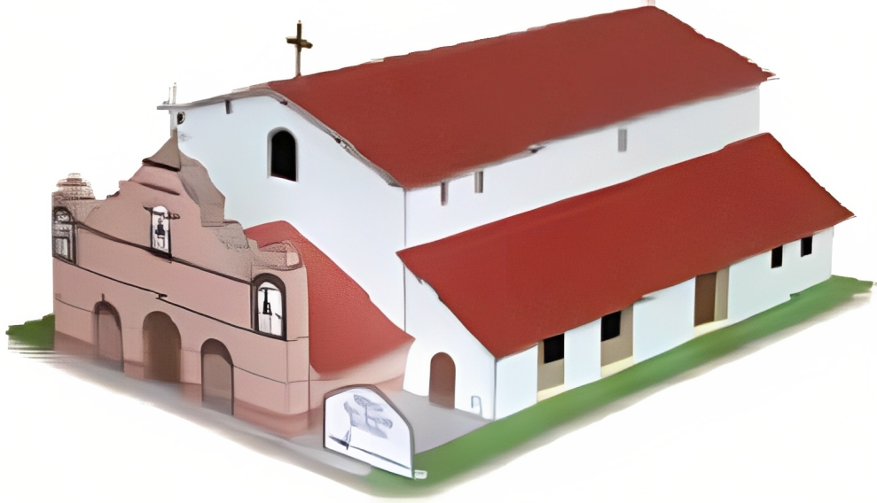 California Mission San Antonio - Paper Model Project Kit