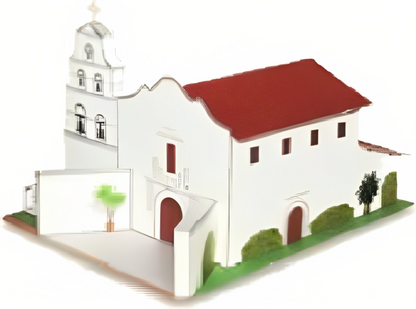 California Mission San Diego Basilica de Alcala - Paper Model Project Kit