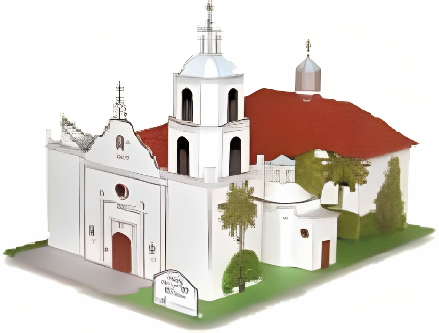 California Mission San Luis Rey - Paper Model Project Kit