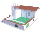 California Mission Santa Ines - Paper Model Project Kit