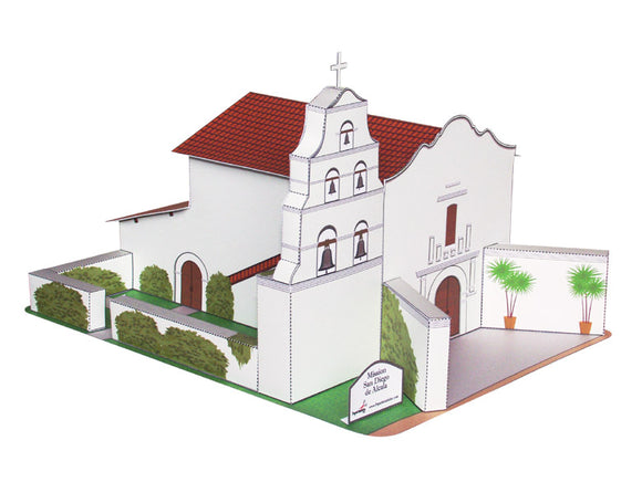 California Mission San Diego Basilica de Alcala - Paper Model Project Kit